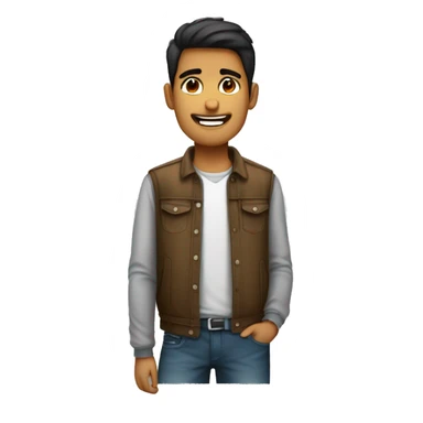 Hombre moreno joven con ropa informal con varias posturas sticker