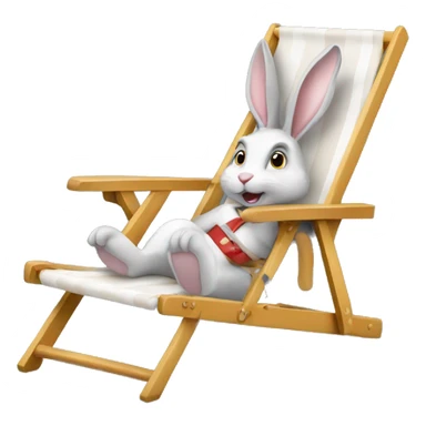 rabbit sitting deckchair sticker