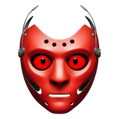 Icon for Thriller: A dark, chilling design featuring a silhouette of Hannibal Lecter’s mask, with a hint of his piercing eyes. Blood-red tones and eerie shadows add suspense, symbolizing the sinister atmosphere. Vintage, intense cinematic style. Transparent background. sticker