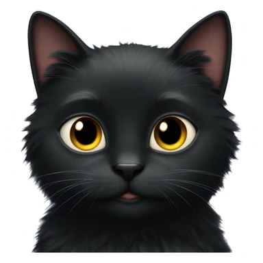 Really fluffy black cat sticker