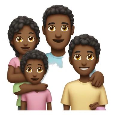 Family with two kids sticker