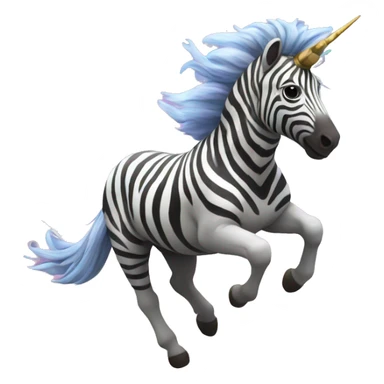 Zebra unicorn galloping through a nebula sticker