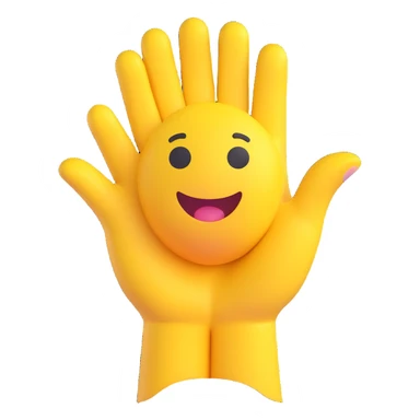 A classic yellow round emoji-style face using both hands to point at itself, with a proud or playful expression. The gesture clearly means "me" or "myself". Simple cartoon style on a clean background sticker