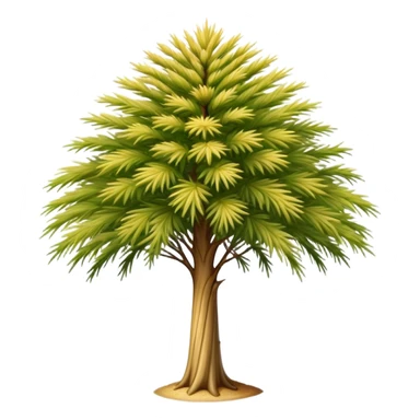 Cinematic Realistic Allocasuarina Emoji, Tall and elegant, with long, needle-like foliage that gives the tree a fine, wispy appearance. The tree’s soft, golden-brown color adds warmth to the landscape. Soft glowing outline, capturing the essence of Australian beauty, strength, and serenity in an allocasuarina tree! sticker