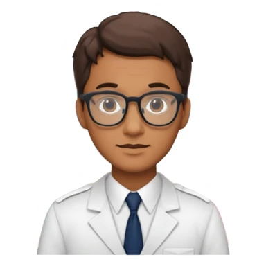 male Librarian in foreign countries with glasses and uniform sticker