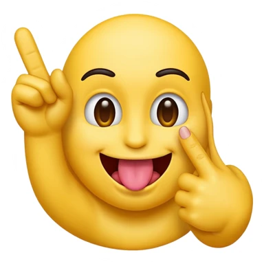 emoji with tongue sticking out and one hand touching middle finger and thumb sticker
