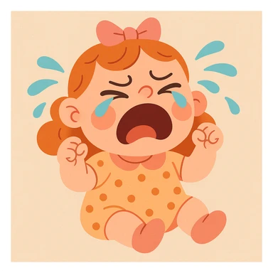 crying baby girl sticker