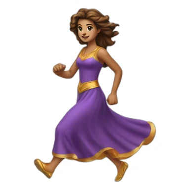 Leone vestito di viola che corre sticker