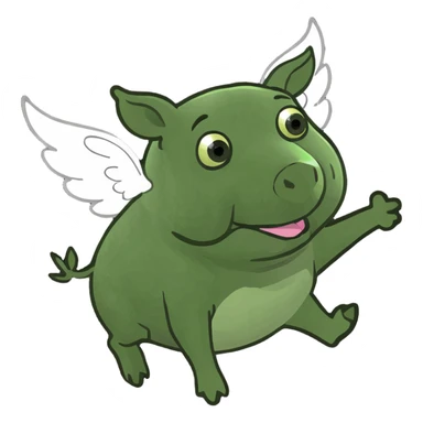 Pig flying  sticker