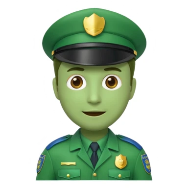3d emoji man with green police cap and green police suit  sticker