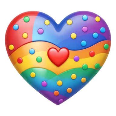 heart with rainbow polka dots sticker