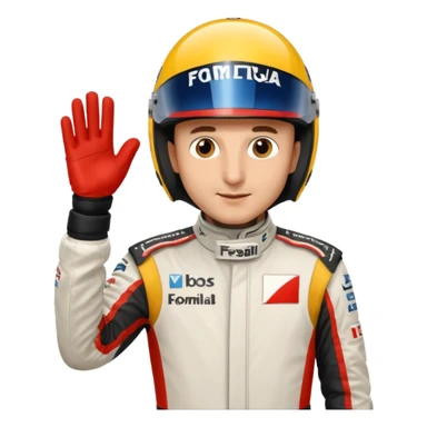 Robert Kubica, waving, in Formula 1 racing suit sticker
