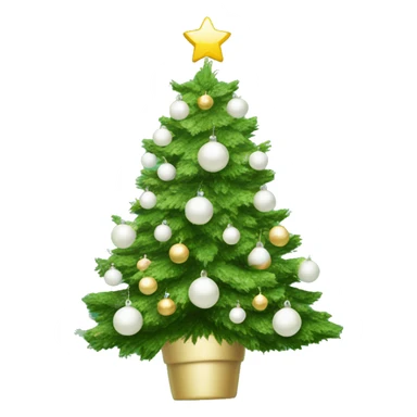 Christmas tree with dainty white ornaments  sticker