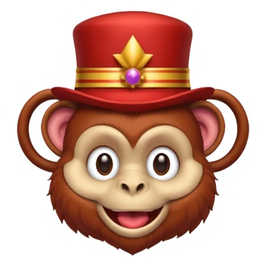 blood red monkey circus hat sticker