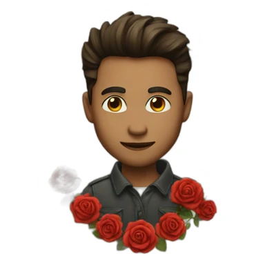 Hart with a rose  sticker