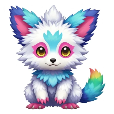  Colorful Kawaii Trico FurSona Fakemon Full Body sticker