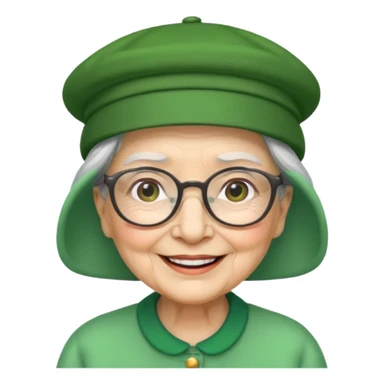 grandma with green hat sticker