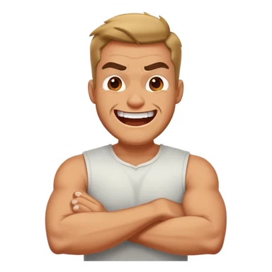 Arms crossed holding heck angry laughing guy sticker