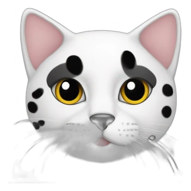 cat with black and white spots  sticker