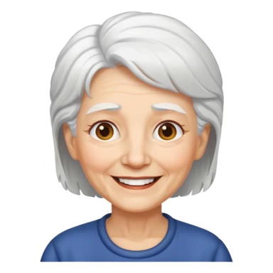 White hair grandma sticker