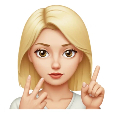 Blond lady rolling eyes with middle finger  sticker