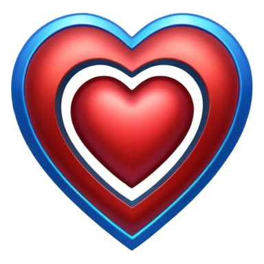 A red armor heart with a glowing blue star in the center sticker