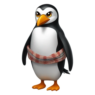 Angry penquin with a scarf  sticker
