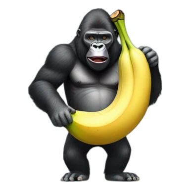 Gorilla with big banana sticker