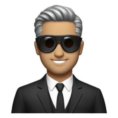 Jr NTR with goggles and black suit sticker