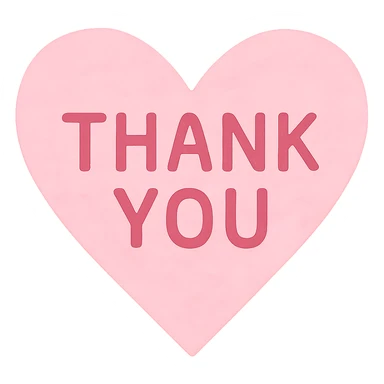 pink Thank you heart, remove background sticker