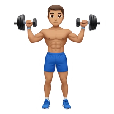man with blue shorts doing dumbbell lateral-raise (T-pose) side-deltoid exercise sticker