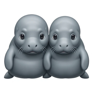 two manatees sad  sticker