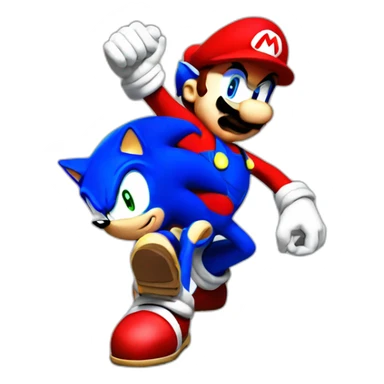 Sonic vs mario sticker