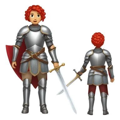Female knight with red mullet  sticker