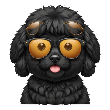 Black Cockapoo wearing sunglasses sticker