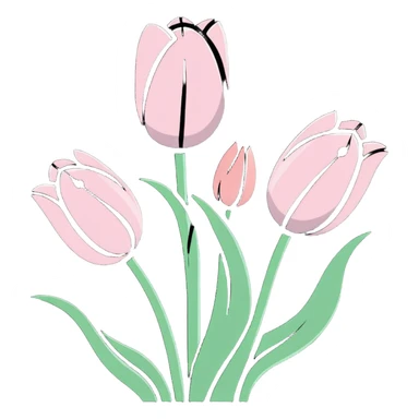 beautiful pastel pink tulips sticker