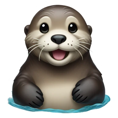 Sea otter happy sticker
