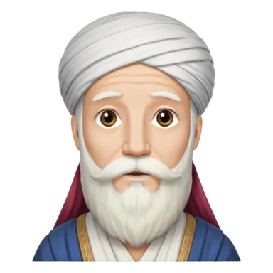 abraham from the bible, long white beard, with long turban sticker