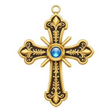 Eastern Orthodox cross. Transparent bakgrundl. AZ sticker