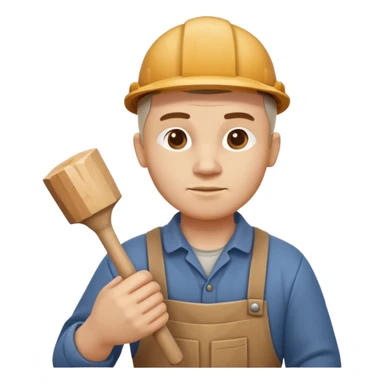 wood carving carpenter portrait, head and shoulders only, carving wooden figure with chisel, wood shavings visible, focused craftsman expression, artisan workshop vibe, 3D cartoon style, mobile game icon style, clean background, no text, no watermark
 sticker