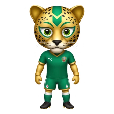 jaguar mexicano con vestimenta azteca que juega futbol sticker