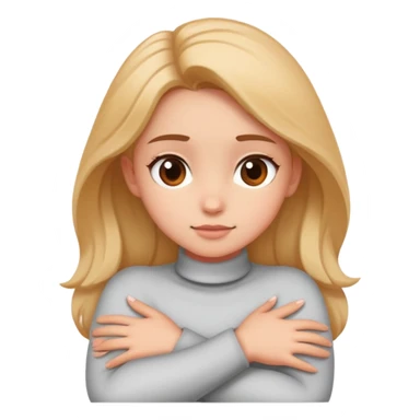 Girl crossing arms around her neck sticker