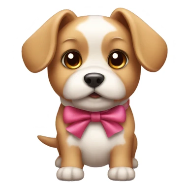 Cute dog with a bow sticker