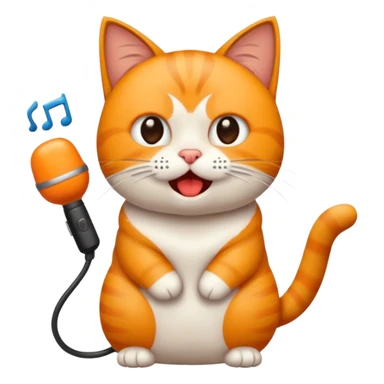 gato gritando con un microfono  sticker