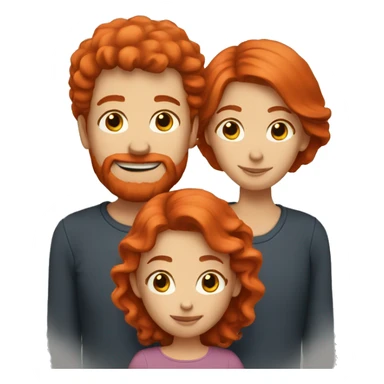 Red hair family of 3 sticker