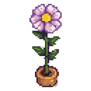 A pixel art style flower, retro and nostalgic sticker