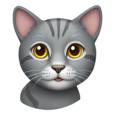 foldeared gray cat sticker