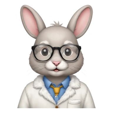 rabbit with glasses and shirt sticker