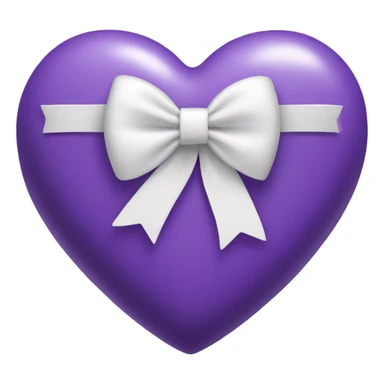 purple Heart with white bow sticker