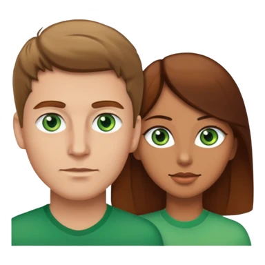 White male with big white female naked brown hair woman has green eyes sticker